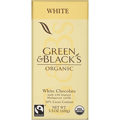 Green &amp Black's Organic White Chocolate with Vanilla 30% Cacao 3.5 Ounce Bars (Pack of 10)