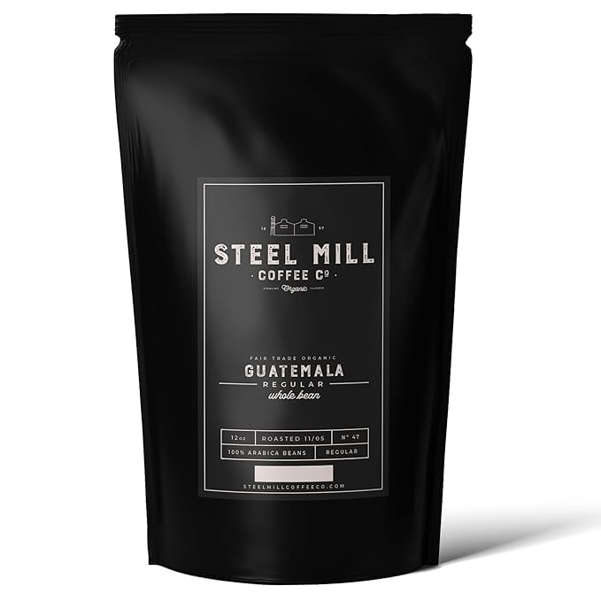 Steel Mill Coffee Co. | Guatemalan Fair Trade Organic Coffee | 2 LB Bag | Ground | Medium Roast | Grown in Central America | 100% Arabica Beans | Organic Fair Trade