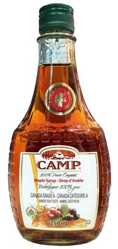 Camp 100% Pure Organic Maple Syrup Canadian Grade A 250mL/8.7 fl. oz. {Imported from Canada}