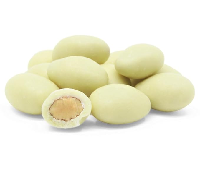 Gourmet White Chocolate Covered Almonds by Its Delish 1 lb (16 Oz) Bag | White Milk Chocolate Coated Almond Nuts Kosher Dairy