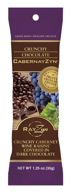 Wine RayZyn® - Chocolate Covered CabernayZyn® (12 pack) – Hand Harvested Dried Cabernet Sauvignon Wine Raisins® from Napa Valley enrobed in premium gourmet dark chocolate – The Healthier Raisin with a