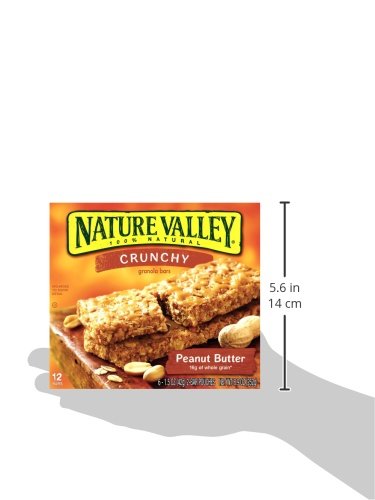 Nature Valley Crunchy Granola Bars Peanut Butter 12 Bars 8.94 OZ (6 Pouches) (Pack of 6)
