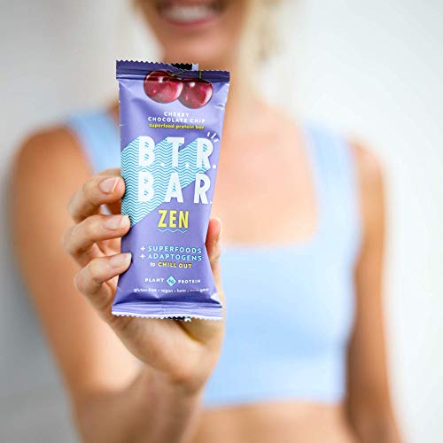 B.T.R. Nation Superfood Keto Protein Bars Plant Based Vegan Protein - Cherry Chocolate Chip ZEN | 12 Pack | Low Carb Food Low Calorie Gluten Free No Sugar Alcohols Boosted with Superfoods