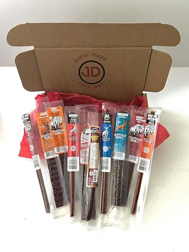 Jerky Dynasty Big Game Mix Jerky Wild Range Variety Pack with Elk Venison &amp Buffalo - Unique Farm-Raised Gourmet Jerky Mix Flavorful Beef Added Delectable High-Protein Snack (10 Pack)