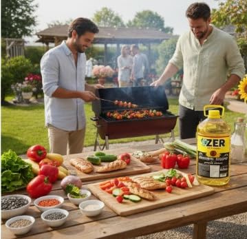 Zer 100% Pure Sunflower Oil – 4 Liter Bottle – Ideal for Cooking Frying oil &amp Baking-Natural Cooking Oil - NON-GMO