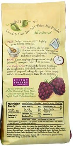 Pack of 6 15 oz Sticky Fingers Bakeries Bulk Scone Mix: Just Add Water Scone Mixes (Red Raspberry)