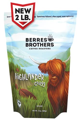 Berres Brothers Highlander Grogg Ground Coffee 2lb Package Combination of Caramel Butterscotch and Hazelnut 2 Pound Medium Roast