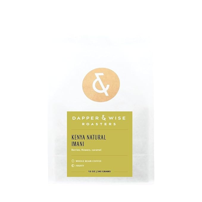 Kenya Imani Natural - Roasted by Dapper &amp Wise - Freshly Ground Coffee - 5 Pound Bag
