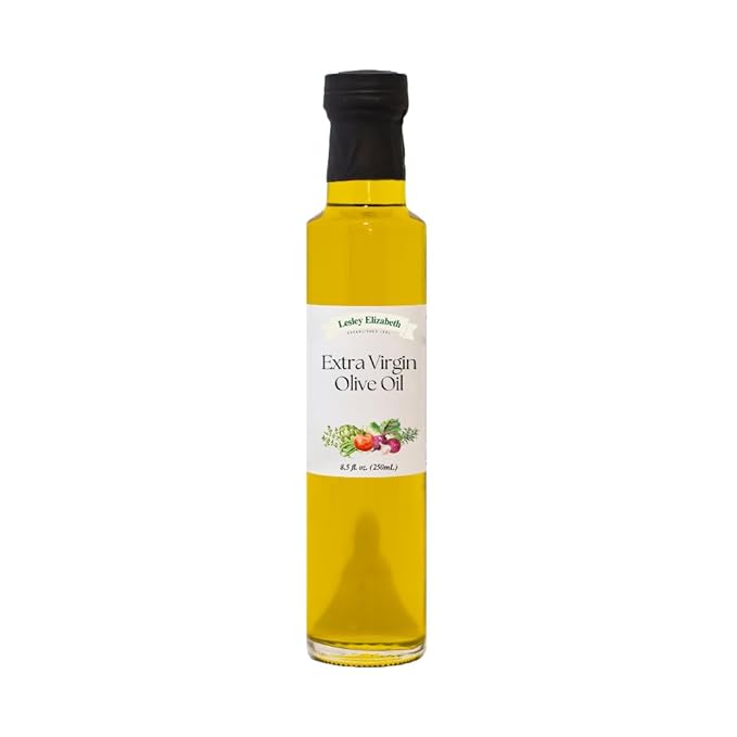 Lesley Elizabeth Extra Virgin Olive Oil 8.5 fl oz – Smooth Premium EVOO for Dipping Drizzling Dressings Sautéing Roasting &amp Everyday Cooking – All-Natural Plant-Based
