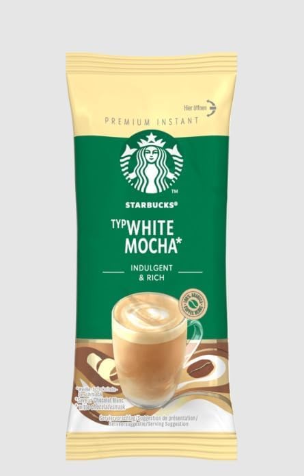 Starbucks White Mocha x5 Premium Instant Coffee Sachets Pack of 6 (Total 30 Sachets) Rich White Chocolate Taste