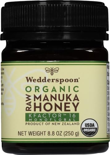 Wedderspoon Organic Raw Manuka Honey 150+ MGO 8.8 Oz Unpasteurized New Zealand Honey Non-GMO BPA-Free Jar Superfood &amp Natural Wellness Support
