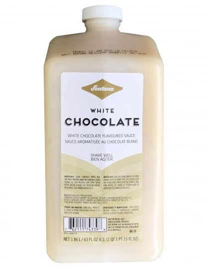 Fontana White Chocolate Mocha Sauce (63 oz 2 Pack) – Premium White Chocolate Flavoring for Coffee Lattes Desserts &amp Baking – Includes Dispensing Pump for Easy Use – Kosher Certified – By Dr. Va