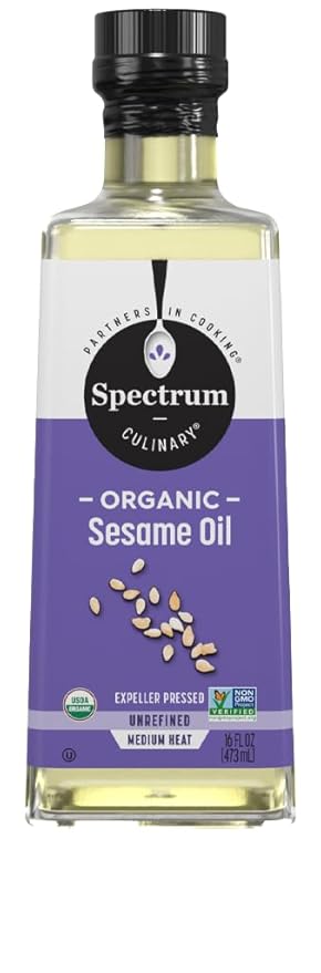 Spectrum Naturals Sesame Oil Unrefined 8 fl oz (Pack of 3)