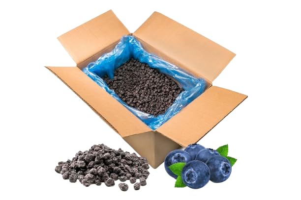 Sunrise Fresh Dried Fruit Company No Sugar Added Dried California Blueberries 5lb Bulk Box No Sugar Added Dehydrated Fruit for Baking Healthy Snack
