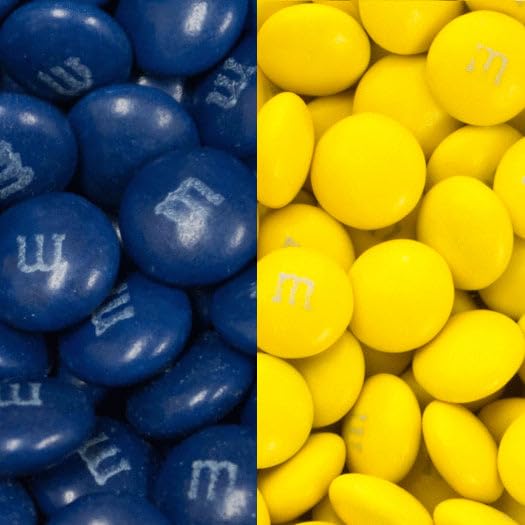 1.5 lbs Navy Blue &amp Yellow M&ampMs Milk Chocolate Candy (Approx. 750 pcs)