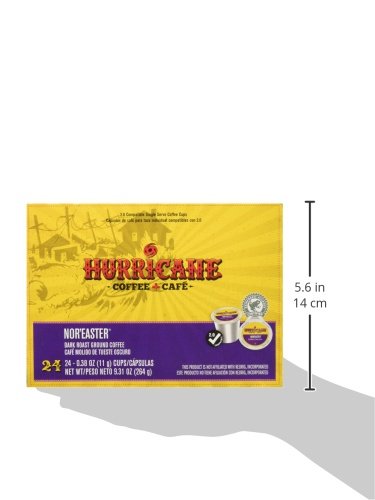 Hurricane Noreaster Coffee Single Serve Cups for Keurig K Cup Brewers. 0.38 Oz. (Pack of 24)
