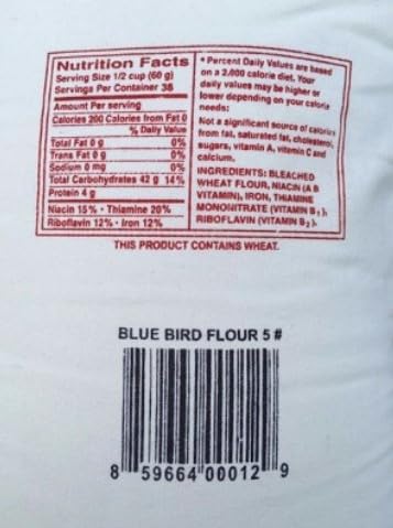 Blue Bird Flour in the Instantly Recognizable 5 Pound Cloth Bag. Best for Fry Bread