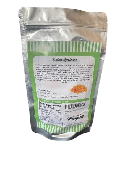 Mixyway Dried Turkish Extra Large Size Apricots in Doypack 10 Oz (280 Grams). Healthy No Sugar Added Non GMO Gluten Free Halal Kosher Vegan All Natural Dried Fresh Apricot 2024 Summer Harvest. (