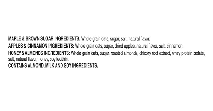 MOOCHI Assortment Quakers Instant Oatmeal Cups Variety Pack – 12 Count (Maple &amp Brown Sugar Apples &amp Cinnamon Honey &amp Almonds) – 100% Whole Grain No Artificial Preservatives Custom Bund
