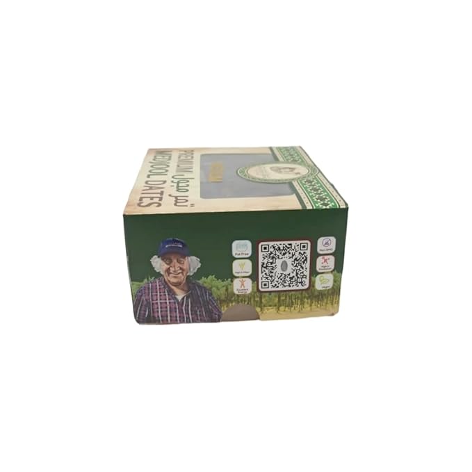Abuayyash Farms Premium Medjool Dates 2 lb (907g) Box Medium Size Whole Fruit Product of Jordan Naturally Sweet &amp High Fiber Healthy Snack