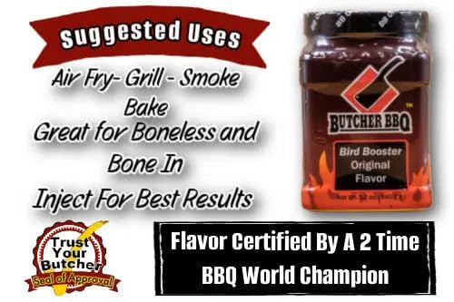Butcher BBQ | Bird Booster Original Flavor Injection | Moisture and Flavor for Poultry Injections | Fast and Easy Turkey Injection