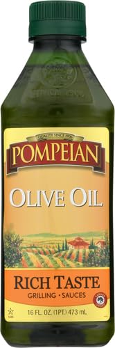 Pompeian Rich Taste Olive Oil High Heat Cooking Baking &amp Sauteing High Smoke Point 16 Fl Oz (Pack of 5)