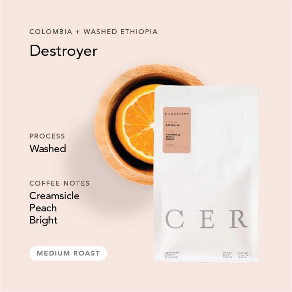 Ceremony Coffee Roasters - Espresso Variety Pack - Specialty Ground Coffee Mass Appeal &amp Destroyer Espresso Blends- 2x12oz Bags (French Press - Coarse Grind)