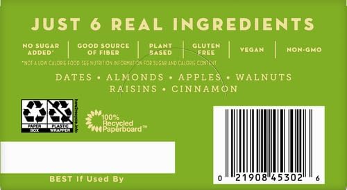 Larabar Apple Pie Gluten Free Vegan Fruit &amp Nut Bar 1.6 oz Bars 16 Ct
