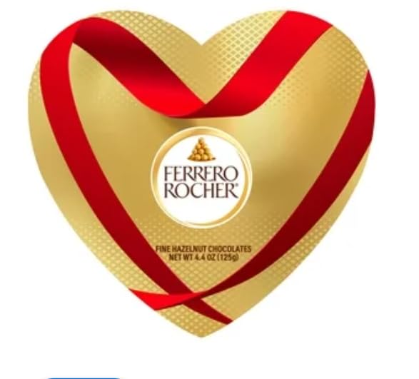 Ferrero Rocher Valentine's Day Gift Bundle -Assorted Chocolate Teddy Bear Share The Love Holographic Rose Valentines Day Themed Gift Bag (Valentine's Chocolate Heart Ribbon Gift Box)