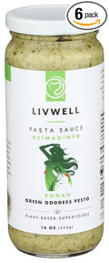 Livwell Foods Sauce Romano Green Goddess Pesto 16 oz (Pack of 6)