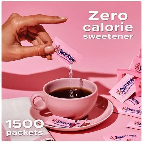 Swweet Zeero-Calorie Sweetener 1500 Packets Sweet and Low Sugar Substitute for Coffee Bulk Pack N Sweet Low Sugar Alternative Sweetener Travel Size Packets +shipping box