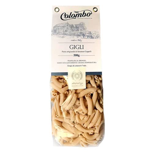 Pasta Gigli - Premium Organic Italian Pasta Senatore Cappelli from Italy - Handcrafted Family Owned Gourmet Pasta Brand - Durum Wheat Semolina Pasta 17.6oz / 500g - Pack of 8