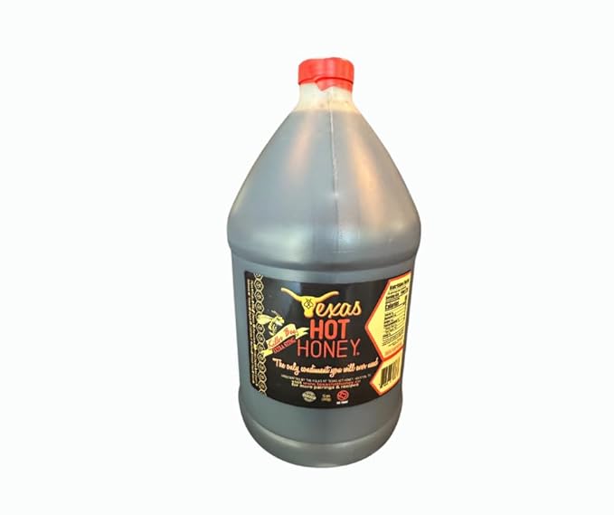 Texas Hot Honey Extra Sting Gourmet Extra Hot Chili Infused Wildflower Honey -1 Gallon Jug