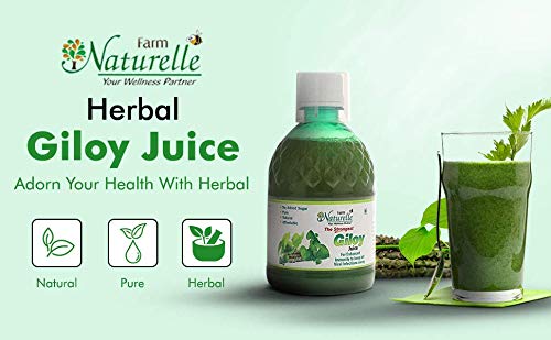 Farm Naturelle 100 % Pure Herbal Giloy Juice 400 ml-No ed Sugar and Honey 55g x 1
