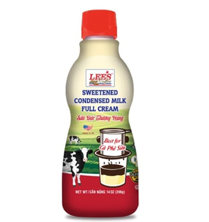Lee's Coffee The best of Vietnamese Milk Coffee Combo Kits - Bo Ca Phe Phin Ket Hop Sua Dac Ngon Dam Dac Lee Coffee - Included Ground Buon Me Thuot Coffee with the Coffee Fillter and Sweetened Condens
