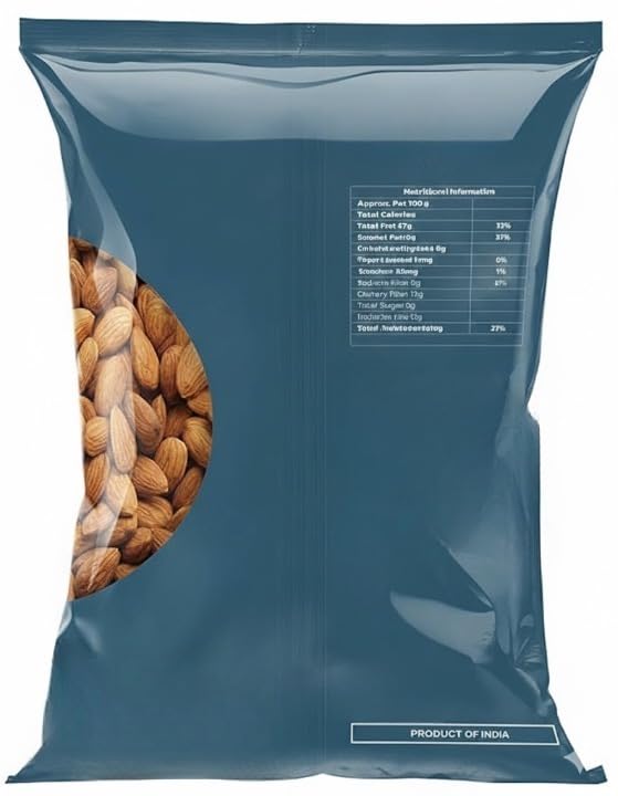Almond 200gHealthy Snacks Dry Fruits | Crunchy Nuts | High in Fiber | Rich in Protein.