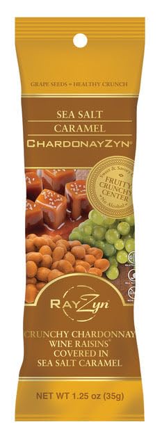 Wine RayZyn® - Sea Salt Caramel ChardonayZyn® (12 pack) – Hand Harvested Dried Chardonnay Wine Raisins® from Napa Valley enrobed in delicious sea salt caramel – The Healthier Golden Raisin with a Natu