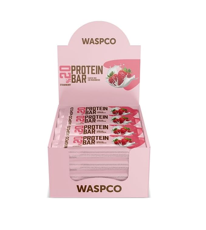 (12 Count) Protein Bars STRAWBERRY Gluten Free with 8g Protein and 0.7g Sugar 40G
