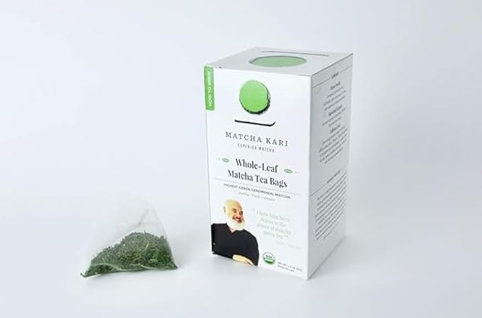 Matcha Kari Green Tea Powder Bags - Organic Superior Japanese Matcha Green Tea - Tencha Whole Leaf Bags - 20