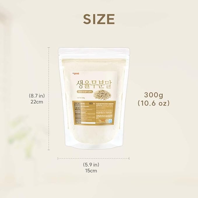 Korean Job's Tears Powder – 100% Roasted or Raw Yulmu from Korea Finely Ground No Additives Plant-Based Ingredient for Smoothies Porridge and Cooking 생율무가루 (10.6 oz (300g) Raw Job's Tears)
