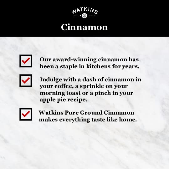 Watkins Gourmet Organic Spice Jar Ground Cinnamon 2.5 Ounce Jar 3 Count