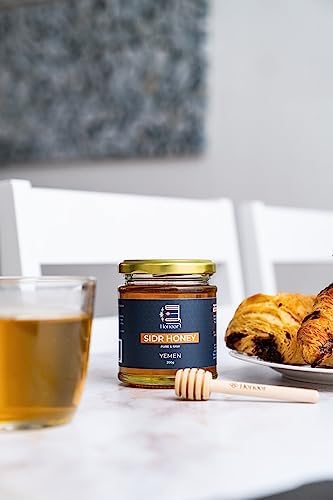Honoor Authentic Yemeni Sidr Honey – Raw Unpasteurised &amp Unfiltered | Premium Summer Harvest Sidr (Jujube Ziziphus) Honey from Hadramaut Yemen | 100% Pure &amp Natural Honey in Glass Jar 7.5oz