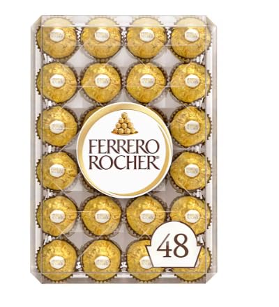Ferrero Rocher Valentine's Day Gift Bundle -Assorted Chocolate Teddy Bear Share The Love Holographic Rose Valentines Day Themed Gift Bag (Fine Hazelnut Chocolates 48 count)