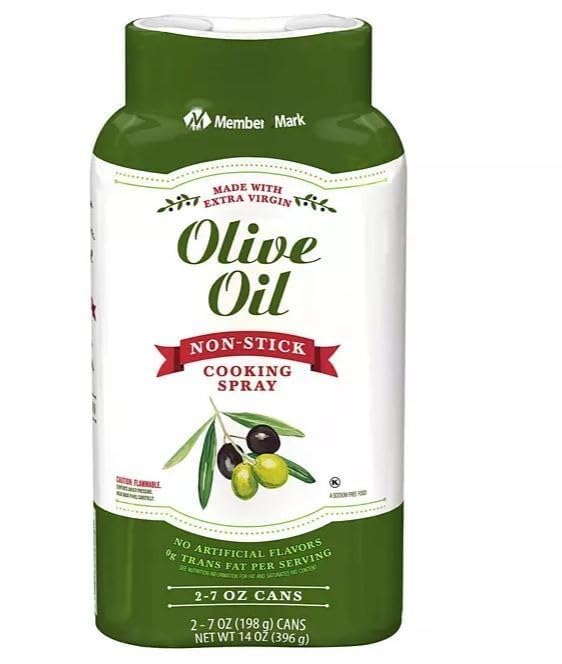 Member Mark Olive Oil Cooking Spray 7 oz (2 Pack) | Non-Stick Olive Oil Spray for Cooking Baking &amp Grilling | Heart-Healthy Convenient Kitchen Essential