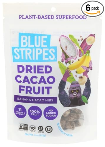 Blue Stripes Dried Fruit Banana Cacao 3.2 oz (Pack of 6)