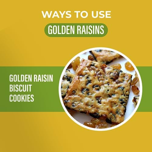Amrita Golden Raisins 2 lb | No Added Sugar Naturally Sweet Gluten Free Dried Sultanas Kishmish | Packed Fresh in Resealable Bags | Yellow and White Raisins Vegan Snacks Healthy Snacks
