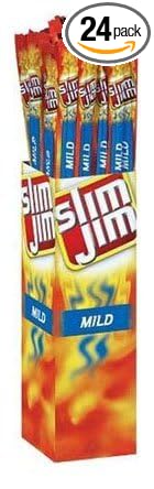Slim Jim Giant Smoked Meat Sticks Mild Flavor Keto Friendly 0.97 Oz. 24-Count