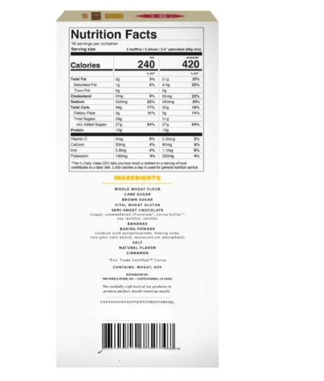Protein Banana Chocolate Chunk Bread Pancake and Muffin Mix 3 bags each14 oz (Banana)