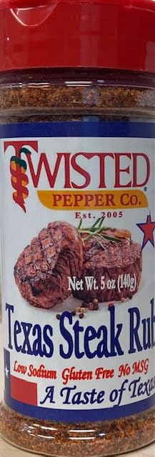 Twisted Pepper Co. Handcrafted Premium BBQ Rubs High Steaks 3 Pack Gift Set Coffee Rub Texas Steak Rub Tuscan Roasted Garlic Low Sodium No MSG Gluten Free 5 oz. bottles Great on Steak Beef