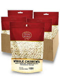 Spicy World Raw Cashews Whole 5 Pound Bulk - Unsalted Natural &amp Pure (Pack of 4)